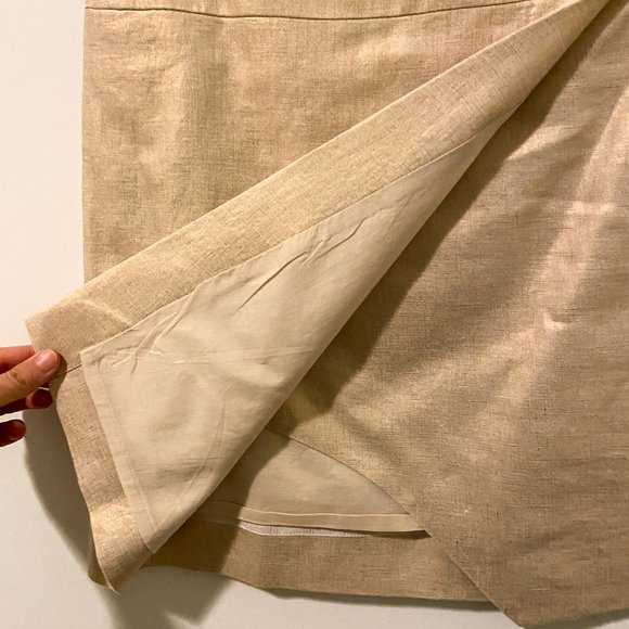 J. Crew Gold Metallic Linen Skirt - Picture 3 of 5